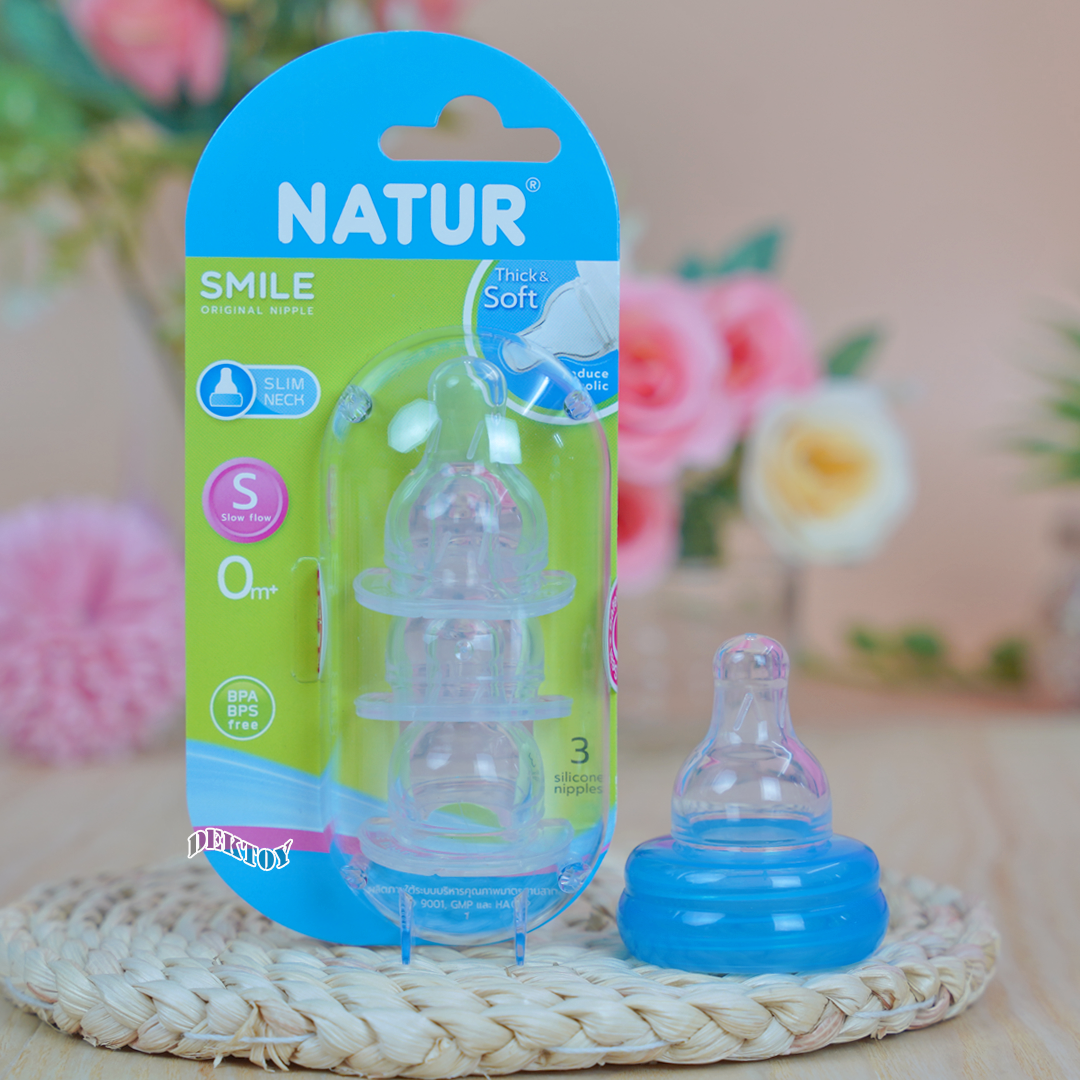 Natur เนเจอร์ จุกนมเนเจอร์ สไมล์ ออริจินัล โดม แพ็ค3ชิ้น