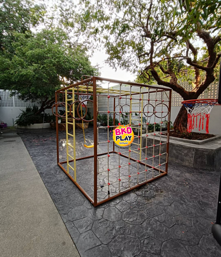ลูกเต๋าปีนป่าย ชุดรวมปีนป่ายสี่เหลี่ยมA2 ปีนป่ายเชือก พร้อมบาร์โหน บาร์ไต่ ชิงช้า เครื่องเล่นสนามเหล็ก เครื่องเล่นสนามกลางแจ้ง OutdoorPlayground
