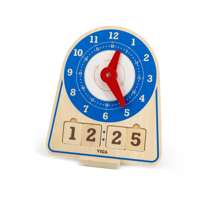 ชุดนาฬิกาไม้เรียนรู้เวลาสำหรับเด็ก , ของเล่นเสริมพัฒนาการ สื่อการสอน