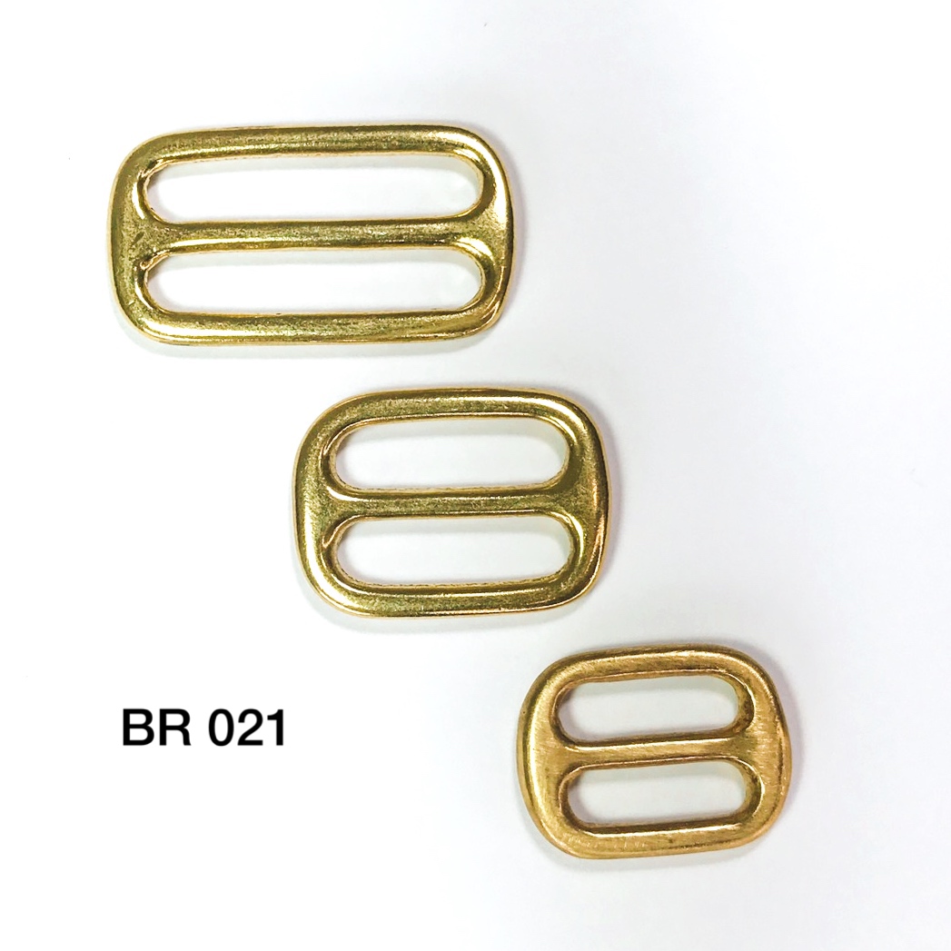 BR021 อะไหล่ทองเหลืองแท้ ตัวปรับสายกระเป๋า อุปกรณ์งานหนัง Leatherbrass **ราคาต่อชิ้น**