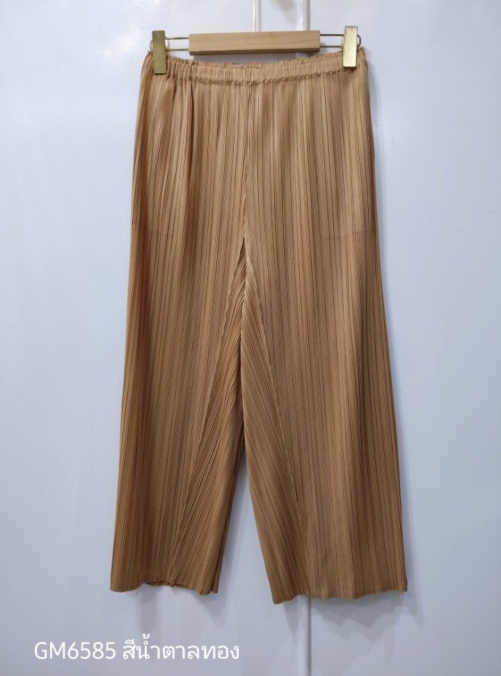 ยาว 31.5 นิ้ว 2MUAY รุ่น GM6585 กางเกงอัดพลีท STRAIGHT LEG PLEATED PANTS 15 สี FREE SIZE