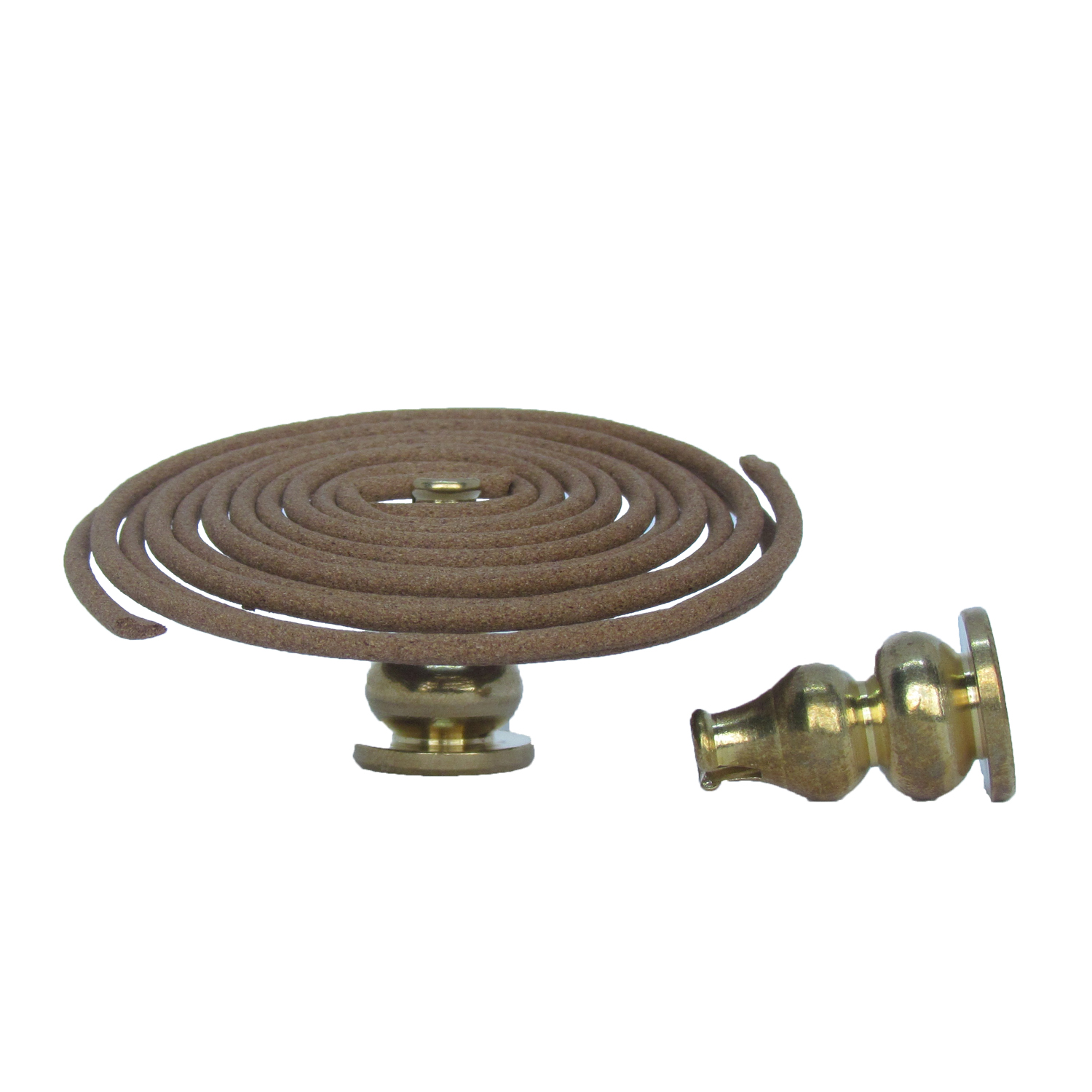 ชุดธูปขด(เล็ก) ไม้จันทร์หอม หอมอโรม่า แท้ 100% ไม่มีน้ำหอม ไม่เจือจาง ไม่ไส่สี + ที่ปักธูป ที่จุดธูป ที่วางธูป 2 In 1 ทำจากทองเหลืองแท้ ทนทาน ไม่ลอก ไม่ดำ ไม่เป็นสนิม