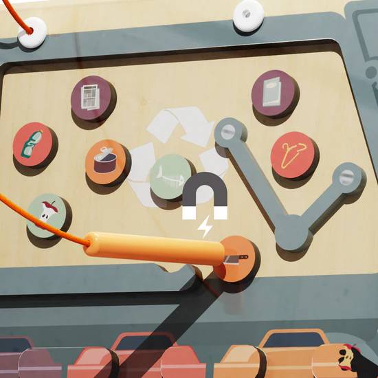 เกมกระดานแม่เหล็กแยกขยะ,ของเล่นจำลอง,เขาวงกต เกมส์ไม้, ของเล่นเสริมพัฒนาการ, ของเล่น,แถบแม่เหล็ก สินค้าพร้อมส่ง