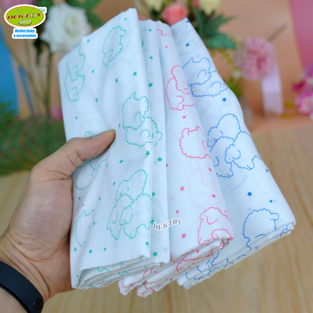 Gold Baby ผ้าอ้อมสาลู 2 ชั้นเกรดA ลายแกะ 12 ผืน