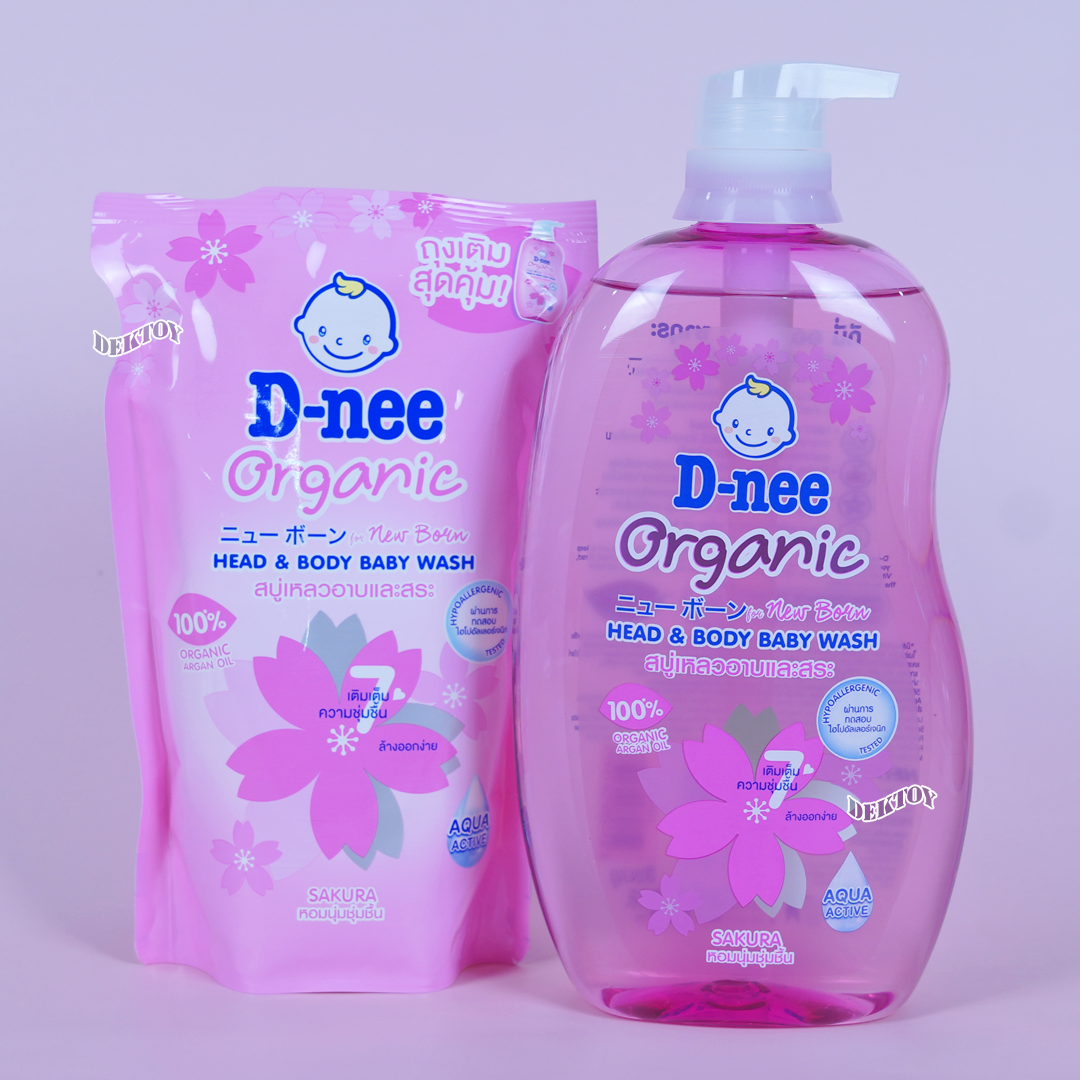 ดีนี่ D-neeซากุระ ฟอร์นิวบอร์น สบู่และแชมพูอาบน้ำ 800+350มล.ชมพู ชุ่มชื้นเป็นพิเศษ