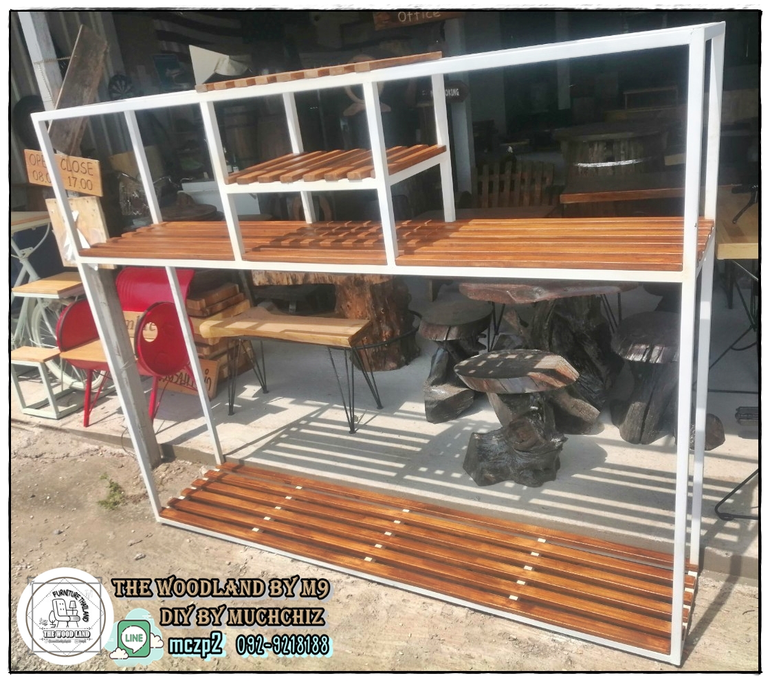 #Industrial&LOFT Furniture wood #ชั้นวางของ #ชั้นวางกระถาง #ชั้นวางต้นไม้ #ชั้นวางCactus #ไม้จริงงานฝีมือhandmade