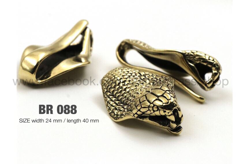 BR088 ตะขอหัวงู ตะขอพวงกุญแจ อุปกรณ์ทองเหลืองแท้ อุปกรณ์งานหนัง leatherbrass**ราคาต่อชิ้น**