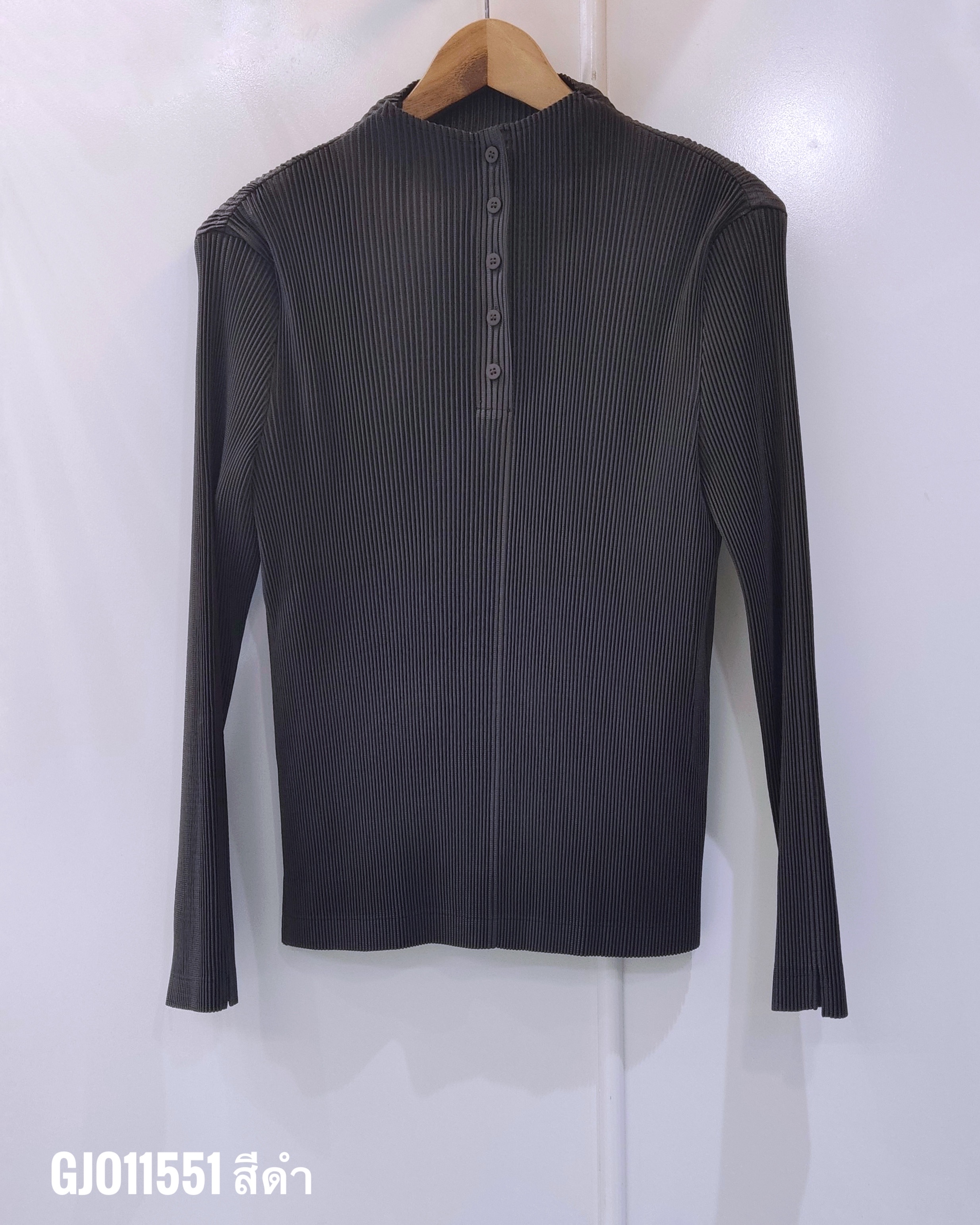 2MUAY รุ่น GJO11551 เสื้ออัดพลีท THICK HIGH NECK BUTTON FRONT PLEATED TOP 8 สี FREE SIZE