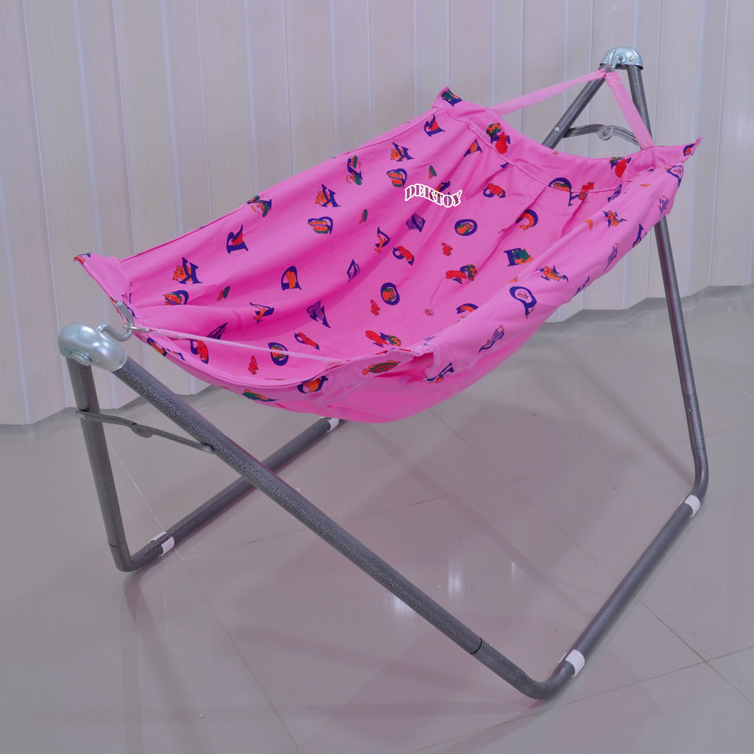 เปลเด็ก เปลเรือพีจี สีชมพู พร้อมมุ้งPGA 001-4