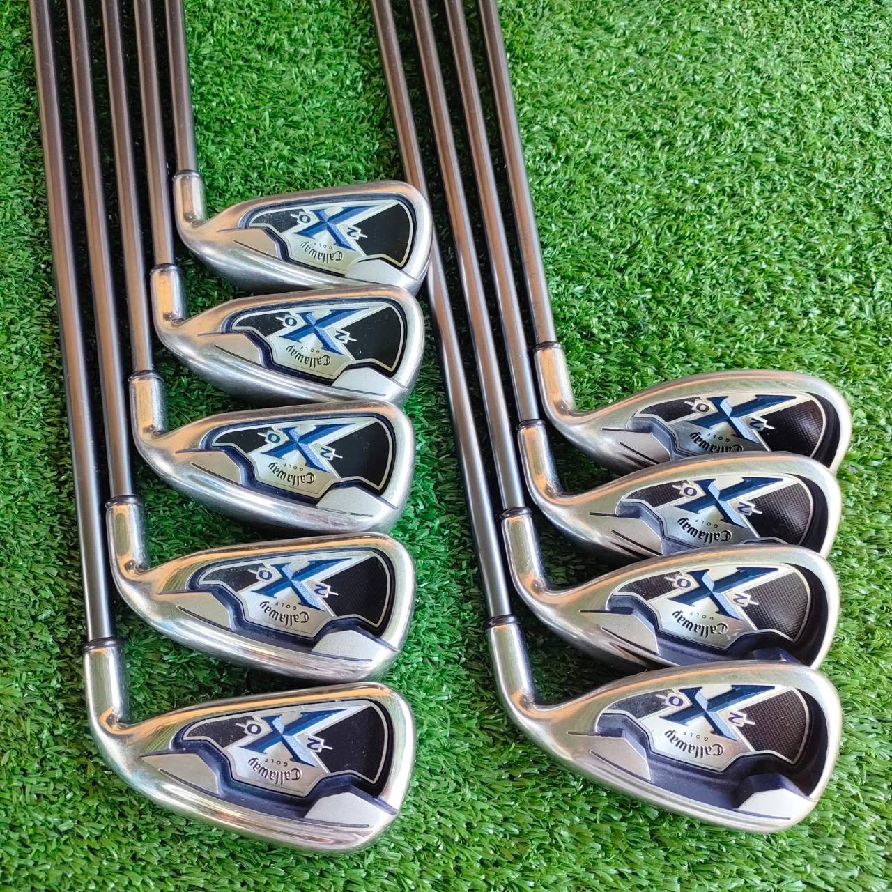 ชุดเหล็ก CALLAWAY X 20 มีเหล็ก 3-9 เเละ PW SW ก้าน CALLAWAY X SERIES FLEX SR สภาพสวยเดิมๆ ครบชุด 9 ชิ้น ตีง่ายมากๆ ชดเชยให้ตีตรง ตีได้ระยะแบบสุดๆ ก้านกริพเดิมทั้งหมด ไม้กอล์ฟพรีเมี่ยมมือสอง ของแท้ By NakaraLuxurious