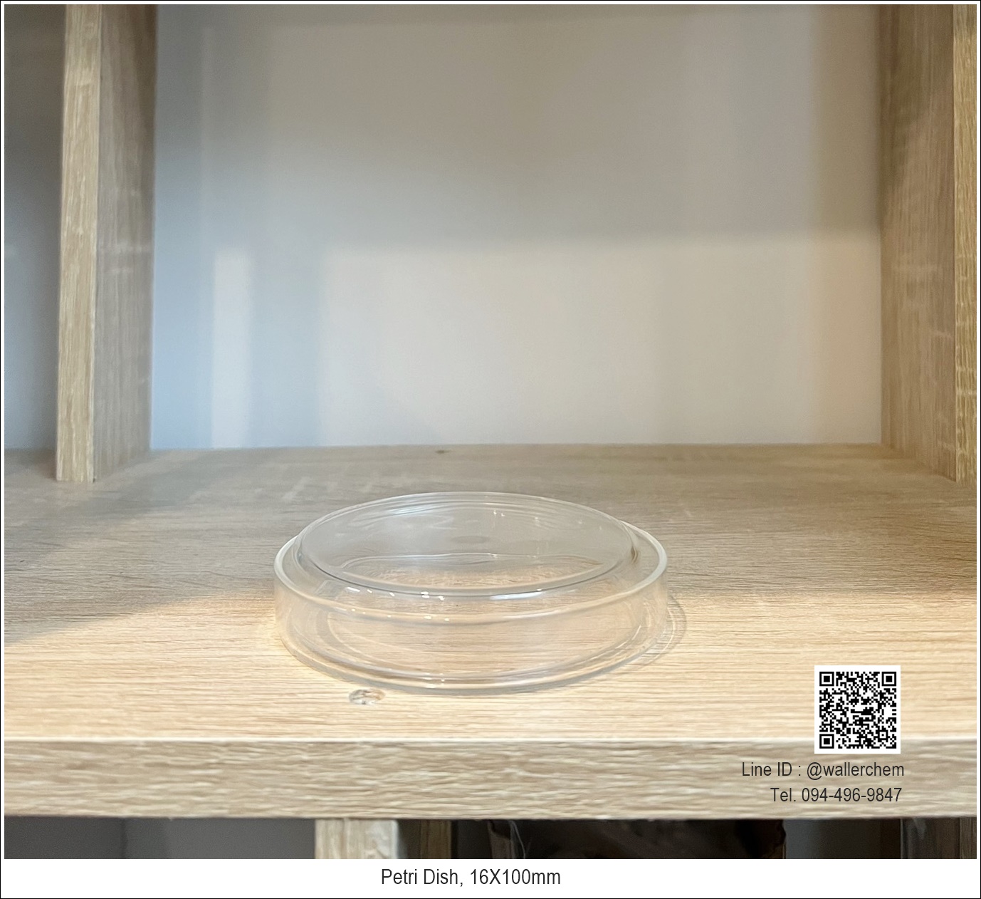 จานเพาะเชื้อเเก้ว ขนาด 16X100mm (Petri Dish)