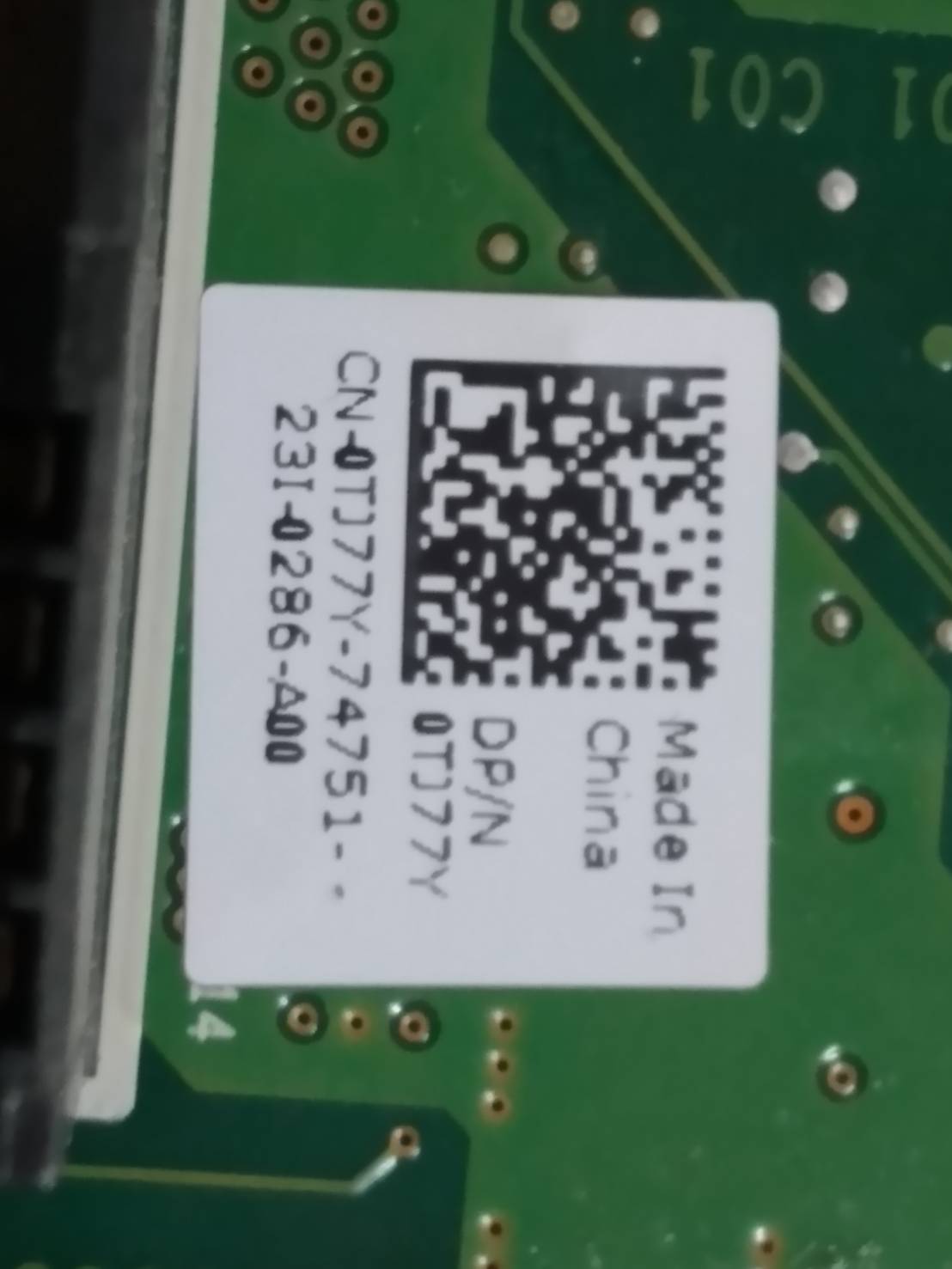 Dell PowerEdge C6100 Top Power Distribution Card 0TJ77Y