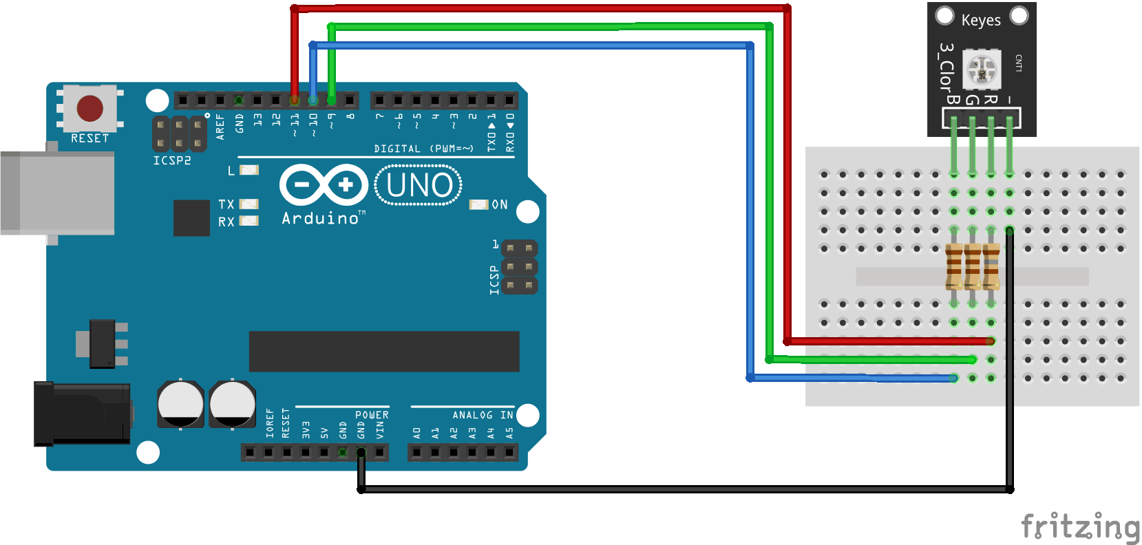 โมดูลไฟ LED สามสี 3-color full-color LED SMD modules KY-009