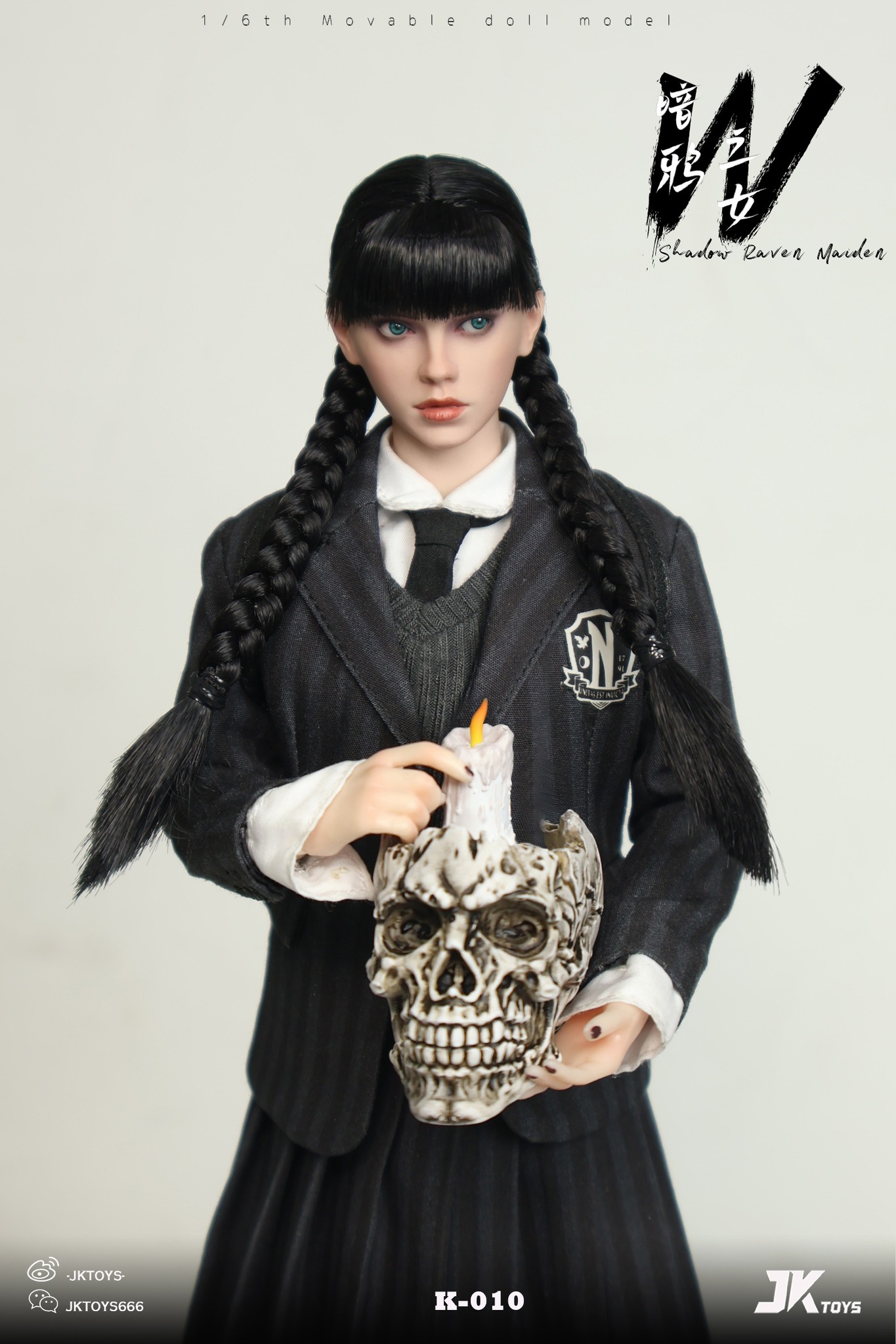 [สั่งจอง]JKTOYS K-010 1/6 : Shadow Raven Maiden Wednesday Cosplay Version