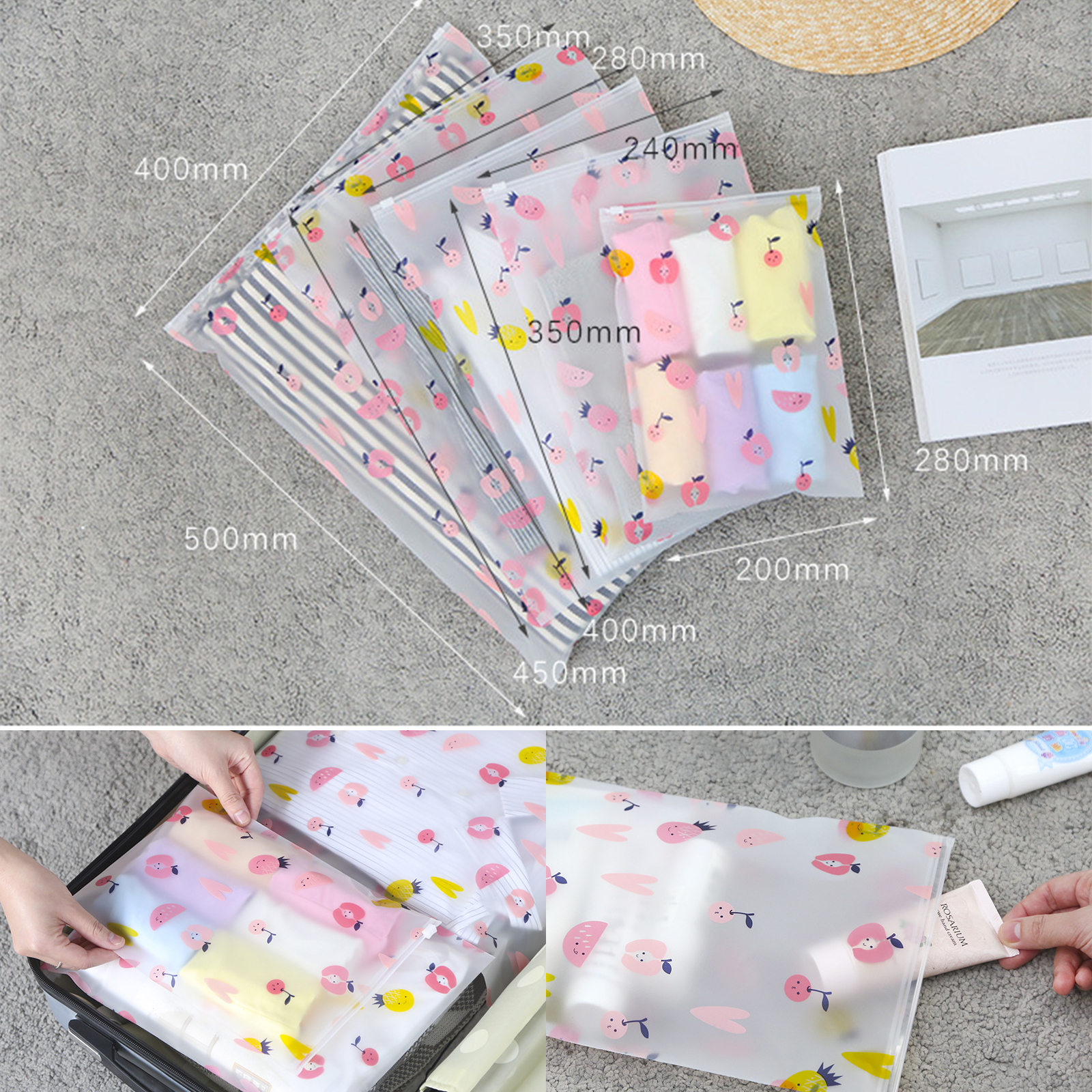 ถุงซิปล็อค รูดล็อคเปิด-ปิด มีหลายรุ่น หลายขนาด ใส่เครื่องสำอาง จัดระเบียบ เก็บของ กันน้ำ พกพาสะดวก