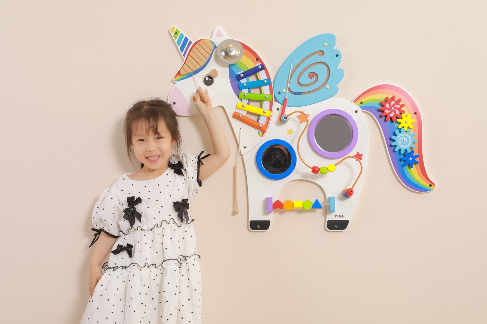 Wall Activity Panel - Unicorn , ผนังยูนิคอร์น, แผ่นติดผนัง เกมส์ไม้ ของเล่นเสริมพัฒนาการ, ของเล่น,ของเล่นติดผนัง,แถบแม่เหล็ก