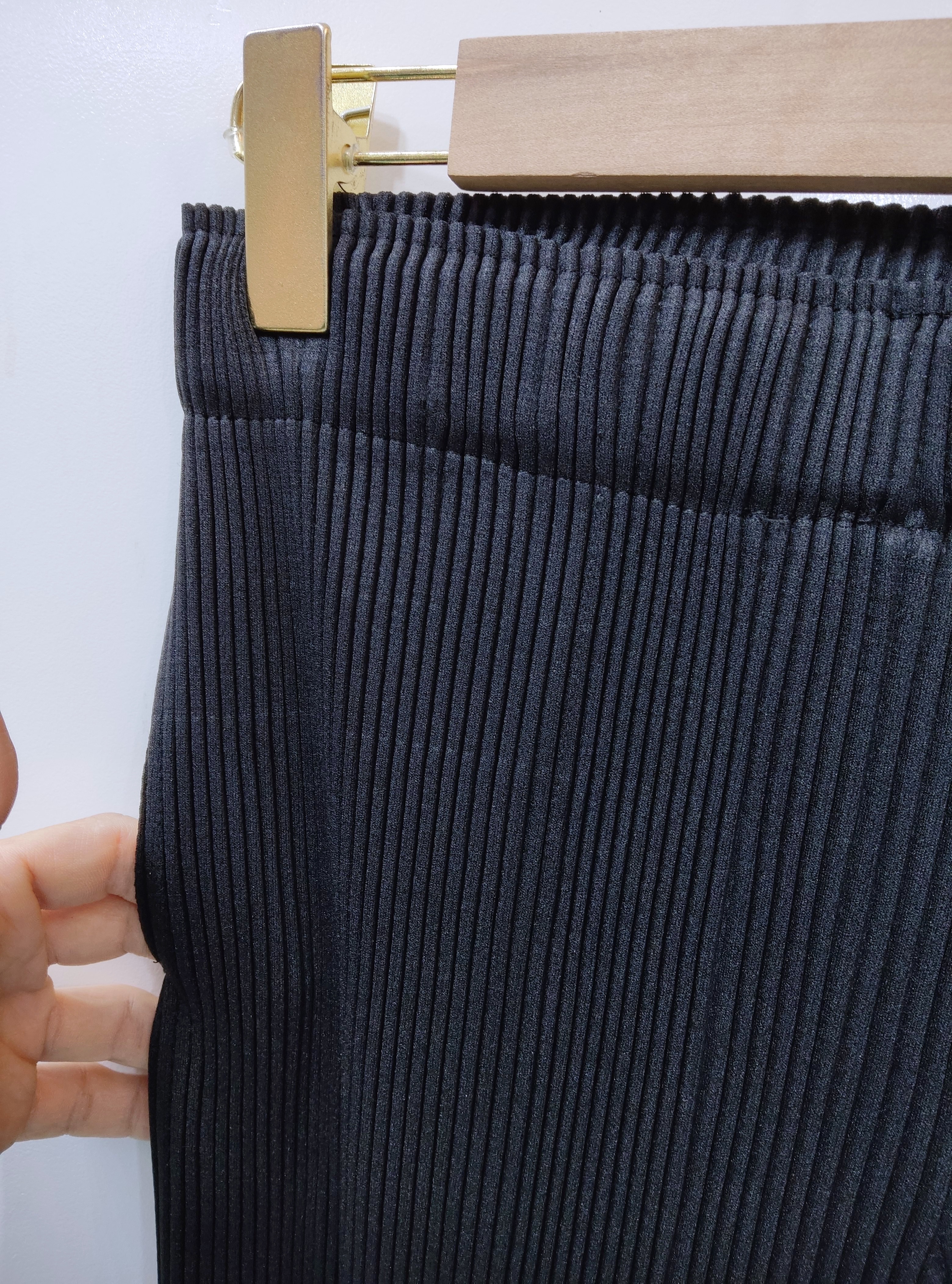 ยาว 34นิ้ว 2MUAY รุ่น GA8745 กางเกงอัดพลีท STRAIGHT PLEATED PANTS สีดำ FREE SIZE