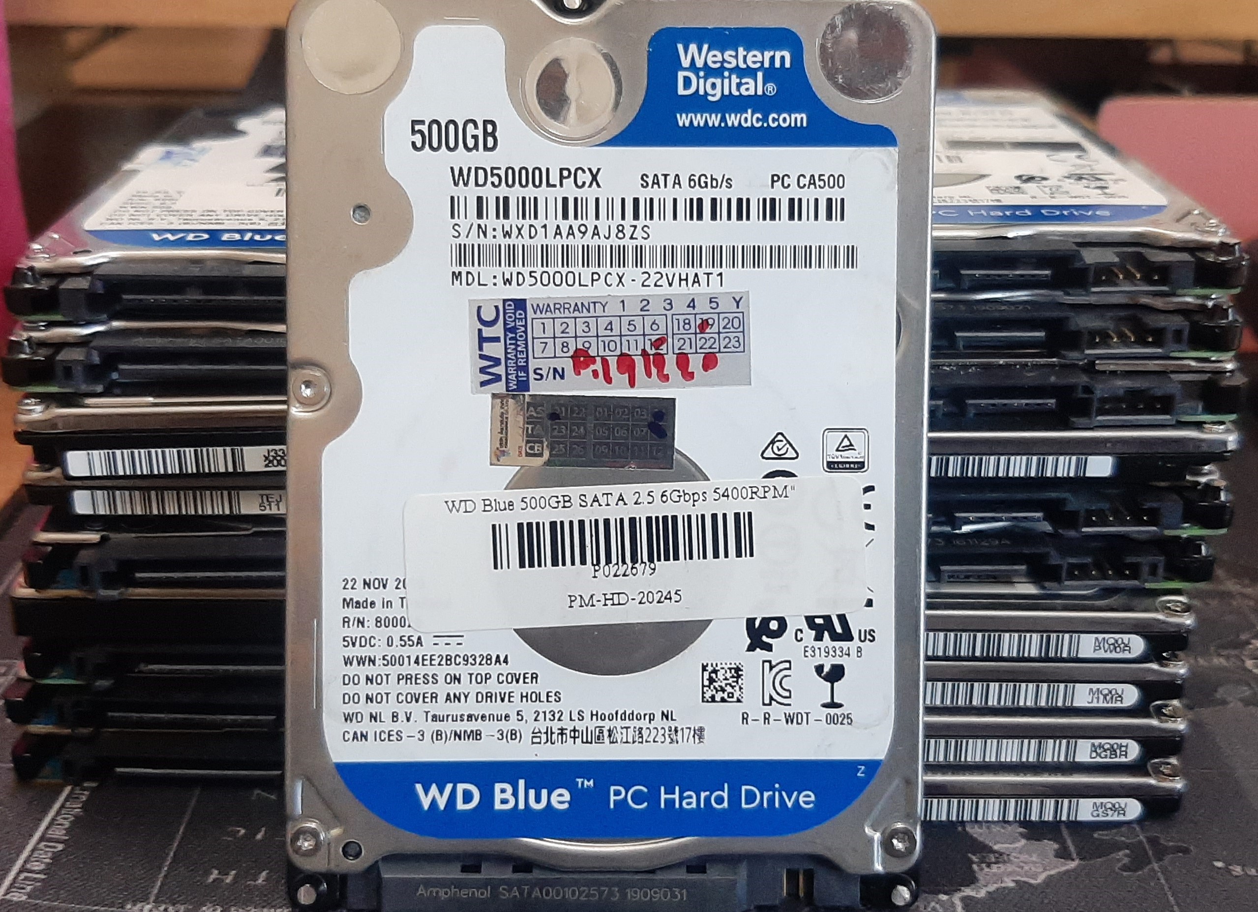 HDD WD 2.5 sata 500GB BLUE 5400RPM มือสอง