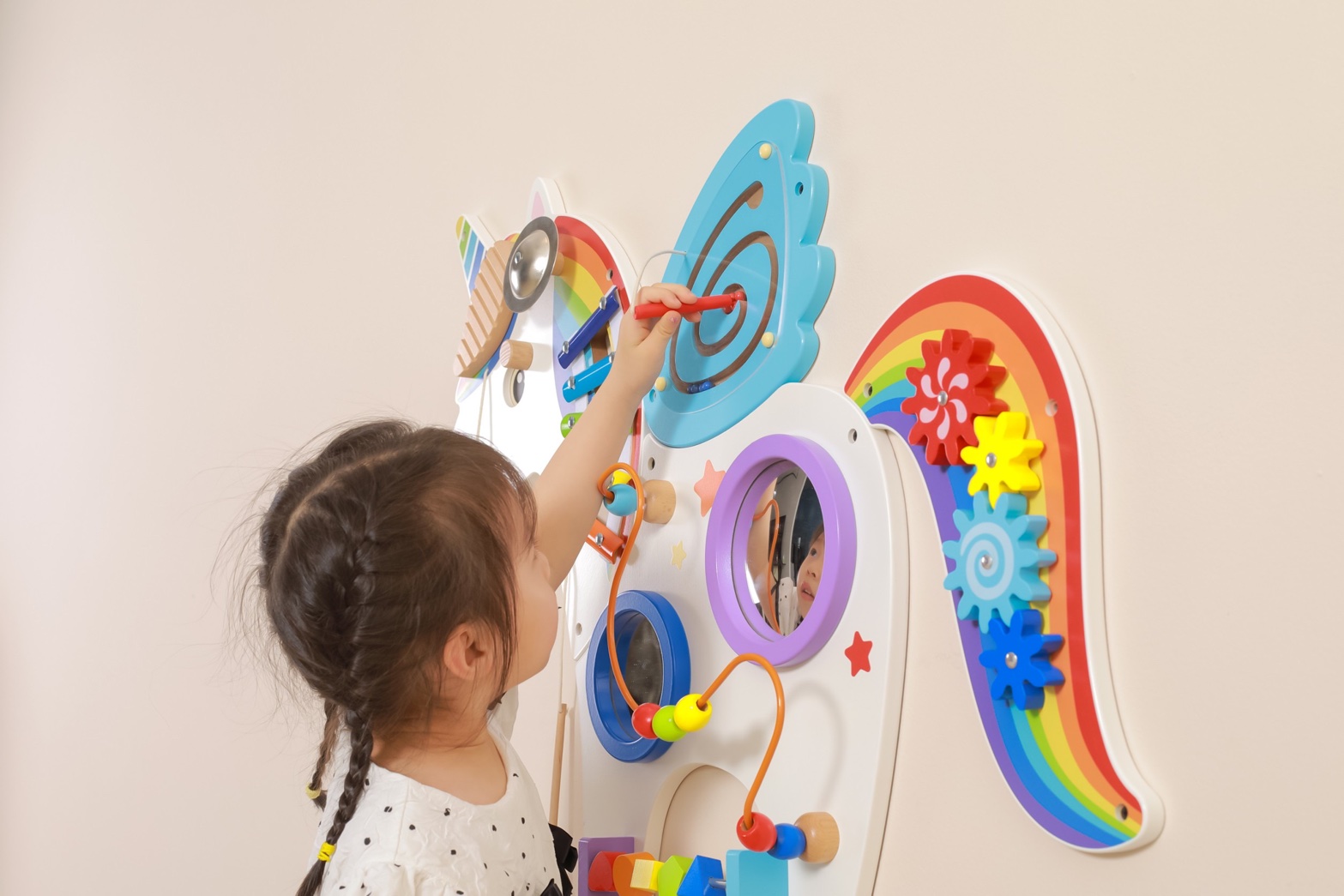 Wall Activity Panel - Unicorn , ผนังยูนิคอร์น, แผ่นติดผนัง เกมส์ไม้ ของเล่นเสริมพัฒนาการ, ของเล่น,ของเล่นติดผนัง,แถบแม่เหล็ก