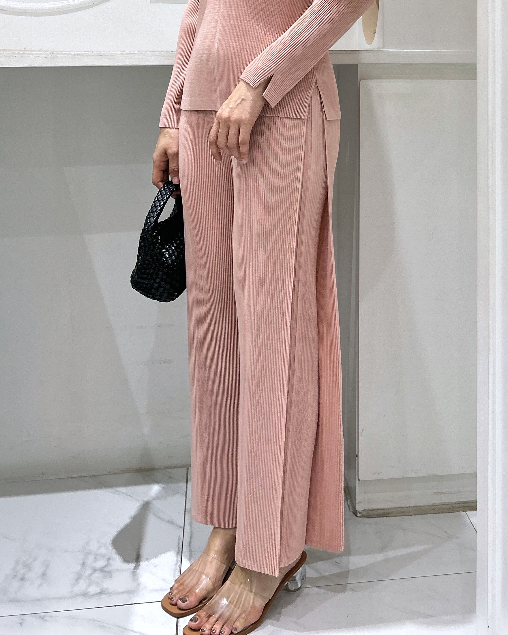 ยาว 37.5 นิ้ว 2MUAY รุ่น GJO1015 กางเกงอัดพลีท THICK DOUBLE LAYER STRAIGHT PLEAT PANTS 10 สี FREE SIZE