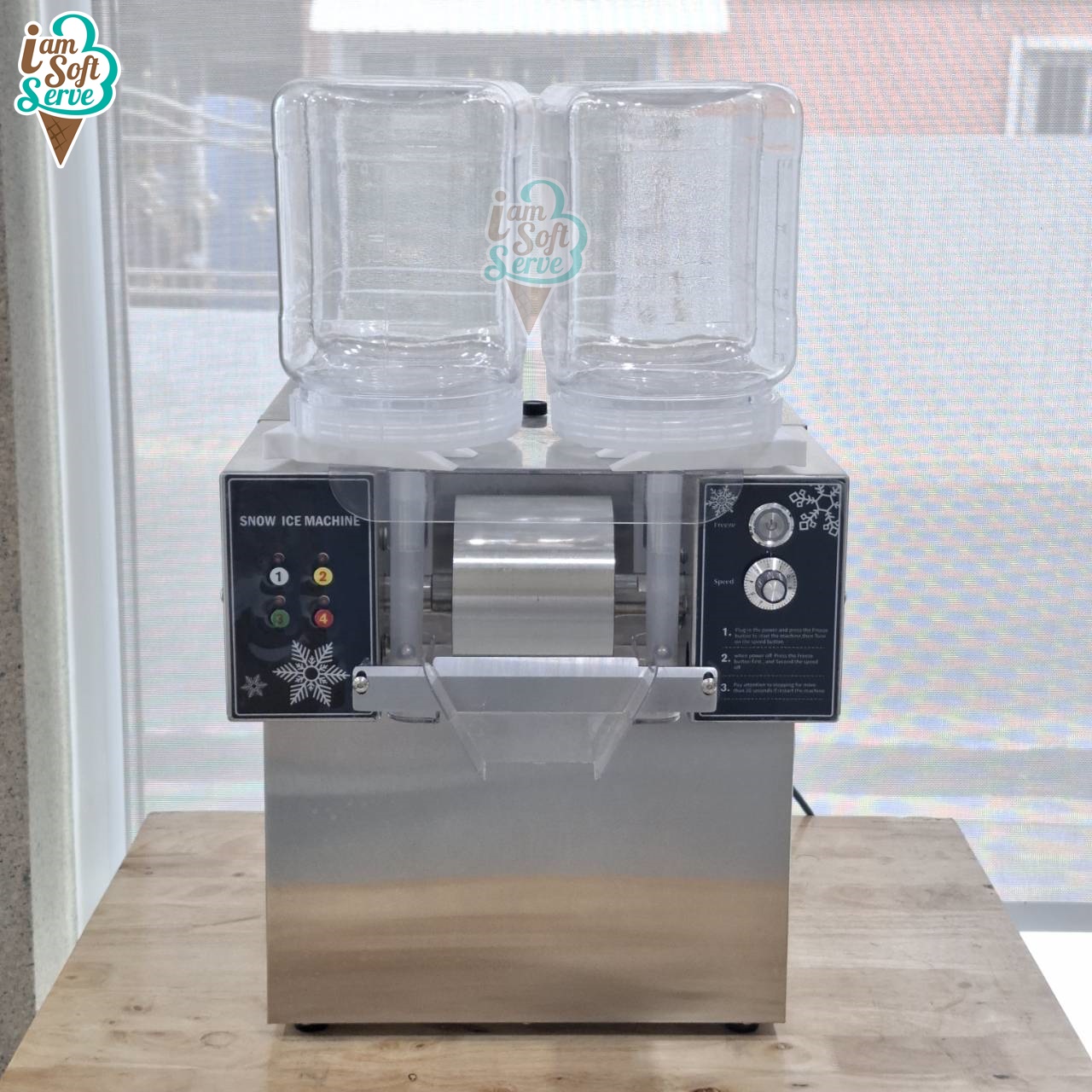 เครื่องทำบิงซู เครื่องทำน้ำแข็งเกล็ดหิมะ SNOWMAKER รุ่น SM-120A4 กำลังผลิต 120 Kg/24H ทำได้ 4 รสชาติ