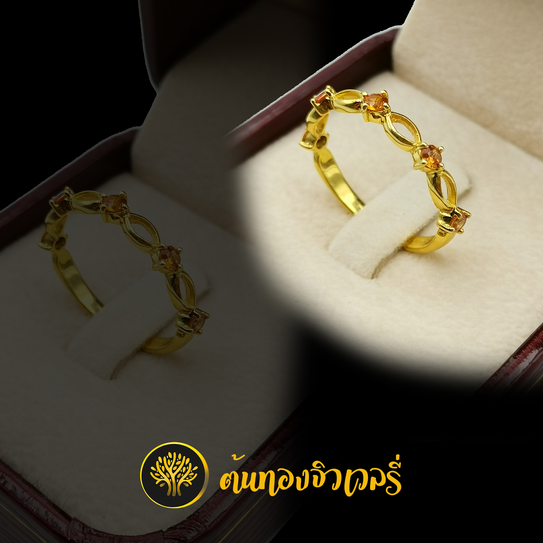 แหวนพลอยบุษราคัม สไตล์เก๋ๆ วงเล็กๆแบบนี้แต่สวยมากๆเลยนะ