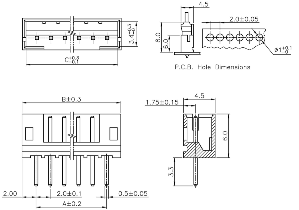 หัวต่อตัวเมีย แบบ 3 Pin JST pitch 2.00mm 3 Pin