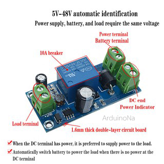 โมดูลสำรองไฟ กันไฟตก Power failure automatic switching standby battery lithium battery module 5V-48V universal emergency converter JY-8