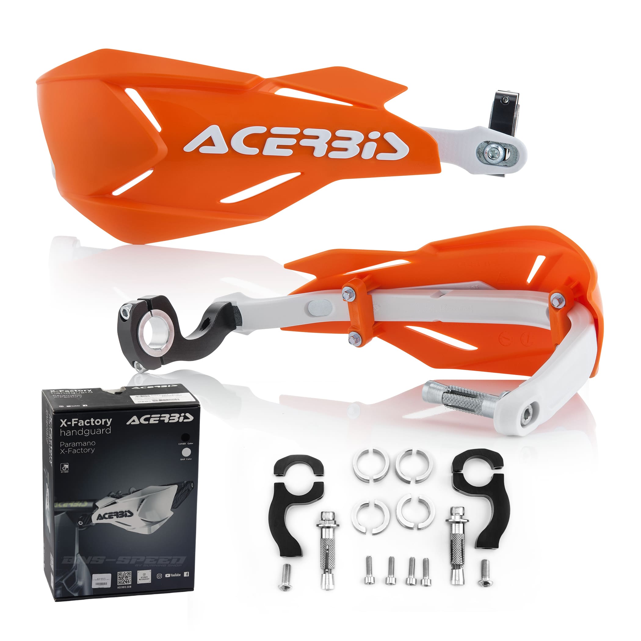 การ์ดแฮนด์ Acerbis X-Factory ส้ม/ขาว