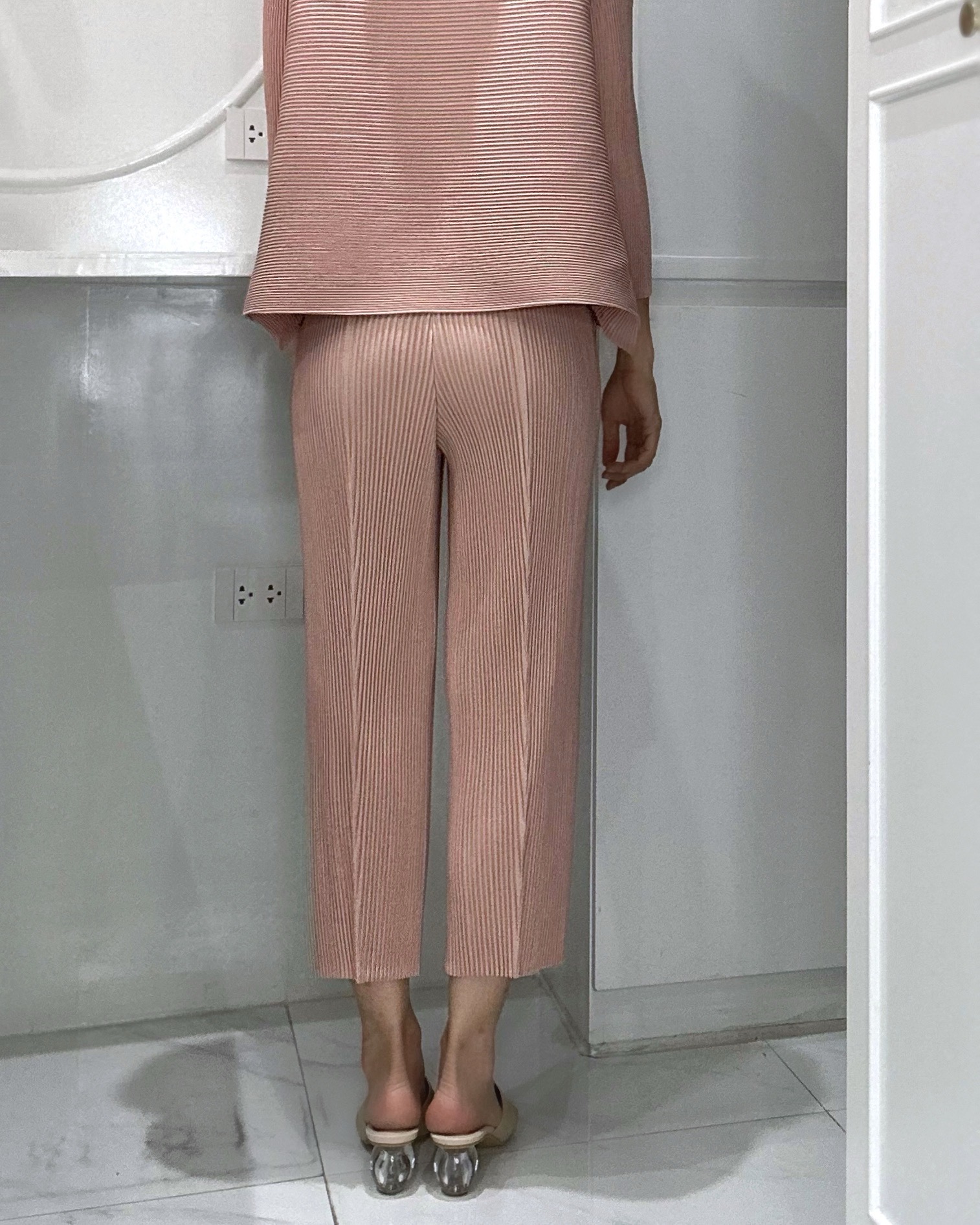 ยาว35นิ้ว! 2MUAY รุ่น GJO7337 กางเกงพลีทคุณภาพ THICK SLIM LEG PLEATED PANTS 10 สี FREE SIZE