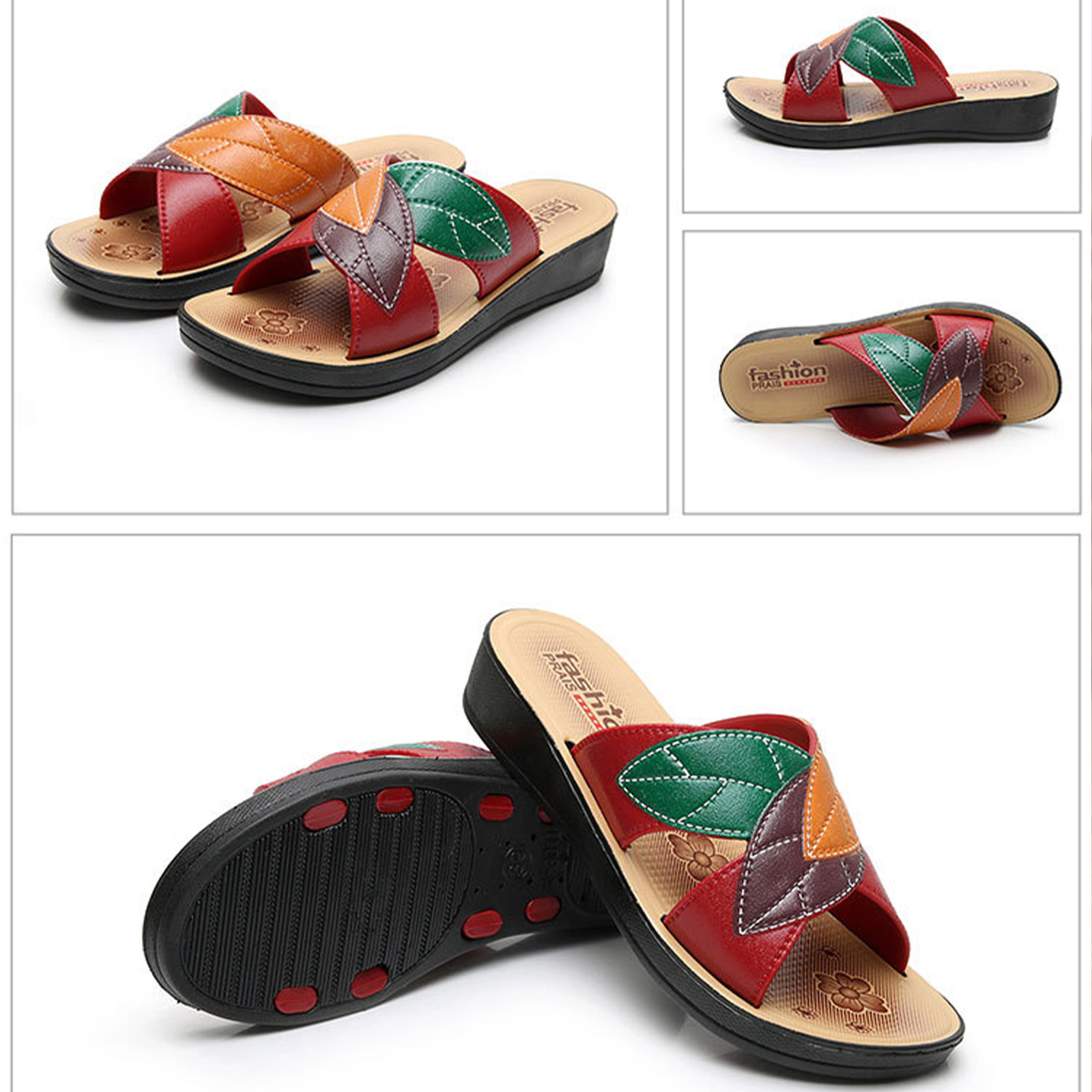 รองเท้าผู้หญิง รุ่น ใบซ้อน3ฤดู ส้นหนา 3cm ยาง PVC พื้นนิ่ม ใส่สบายเท้า พื้นยางกันลื่น คุณภาพดี