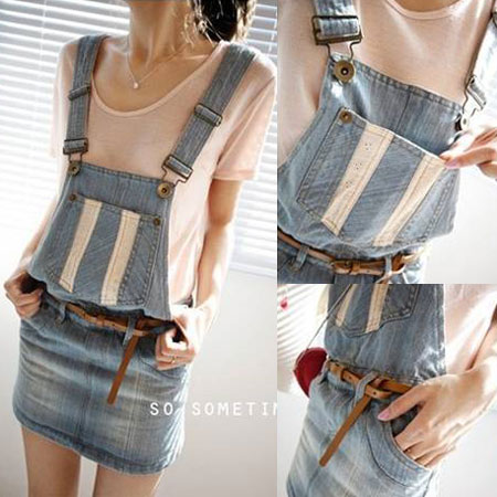[SALE] เอี๊ยมกระโปรง เอี๊ยมยีนส์ฟอกนิ่ม-10263