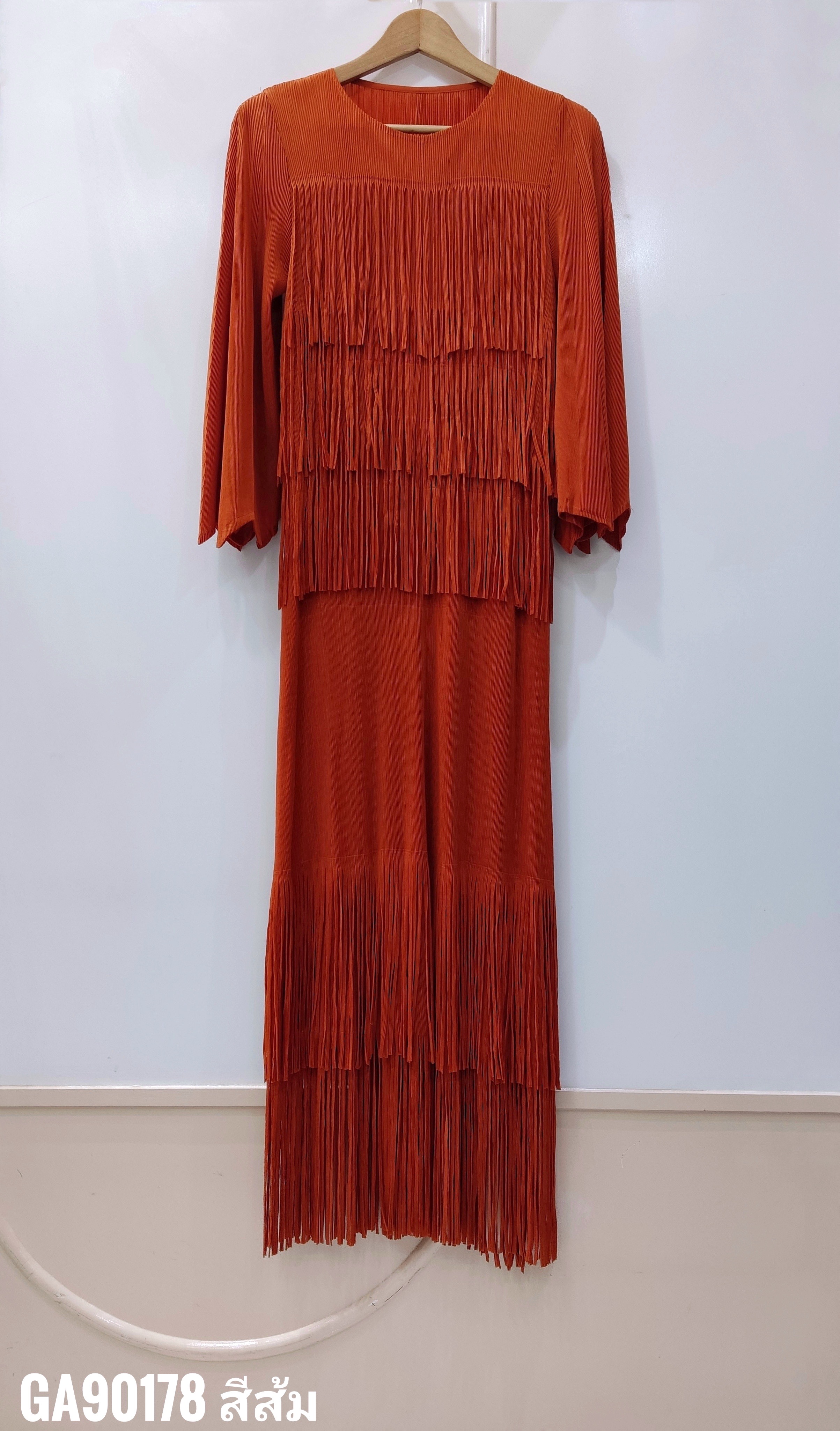 2MUAY รุ่น GA90178 เดรสอัดพลีท FRINGE LAYER PLEATED DRESS 11 สี FREE SIZE
