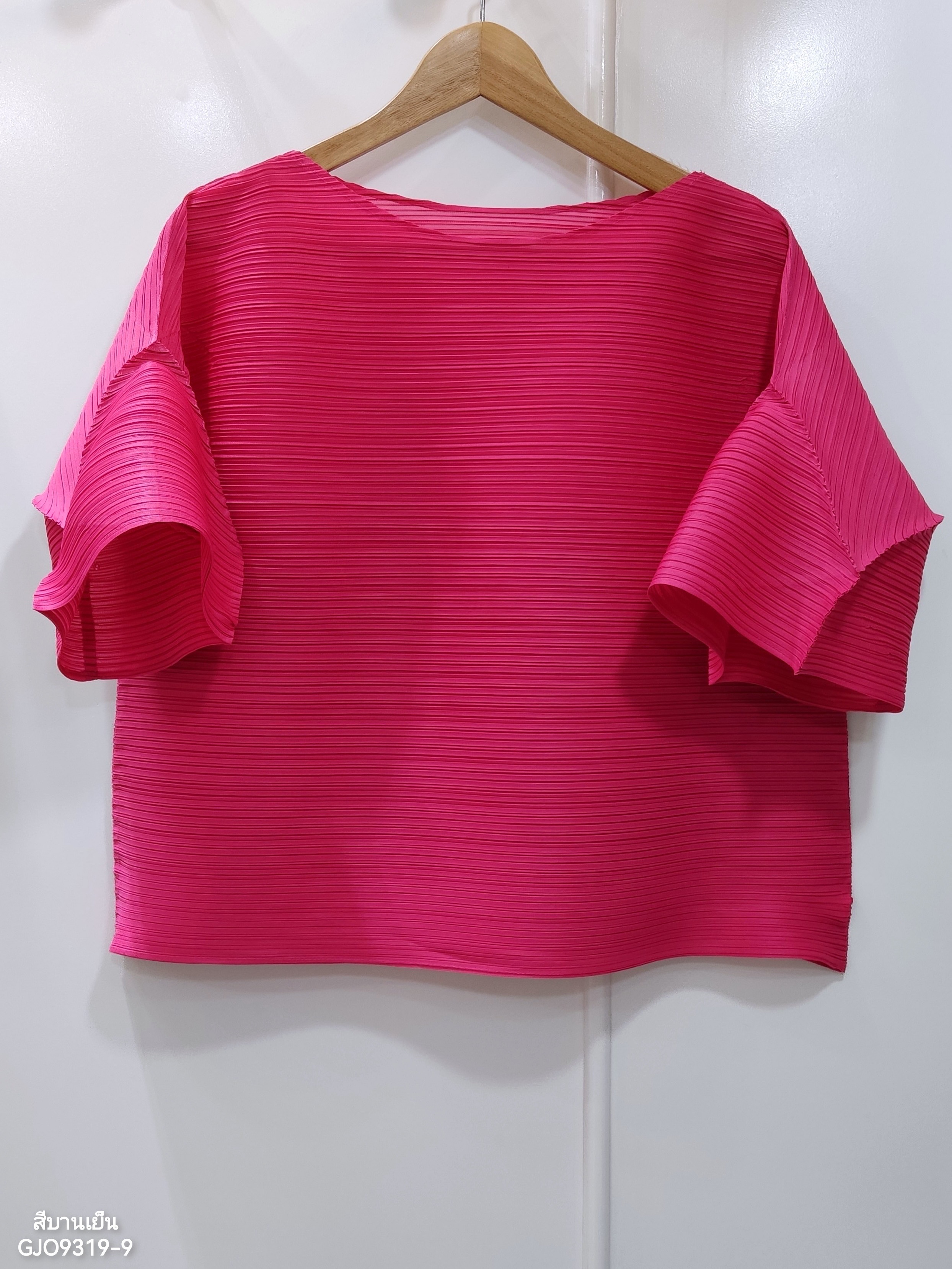 2MUAY รุ่น GJO9319-9 เสื้อพลีทคุณภาพ FLARE SLEEVE PLEATED TOP 7 สี FREE SIZE