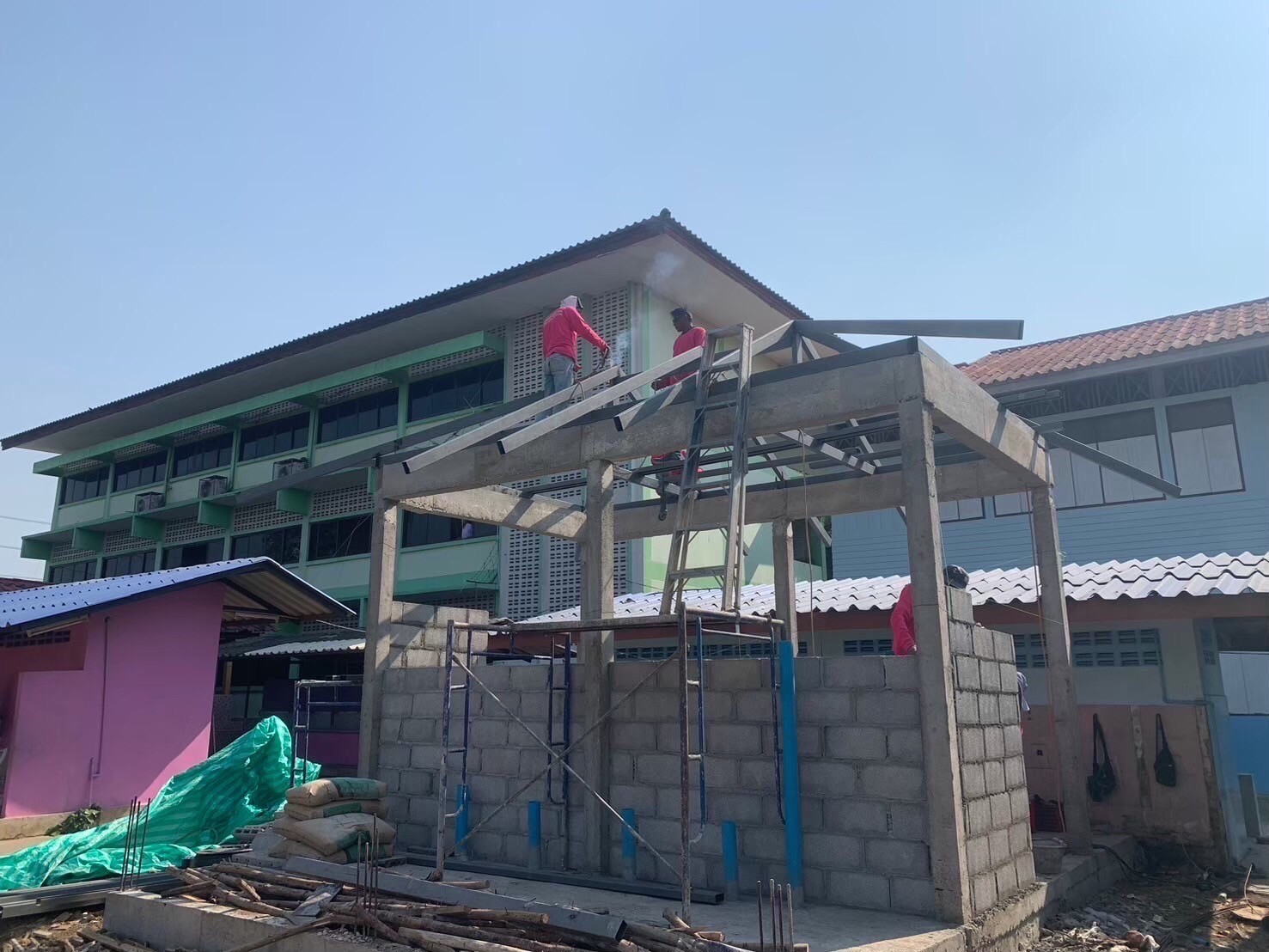 งานสร้างห้องน้ำ รร.วัดหนองเสือ อ.บ้านโป่งจ.ราชบุรี