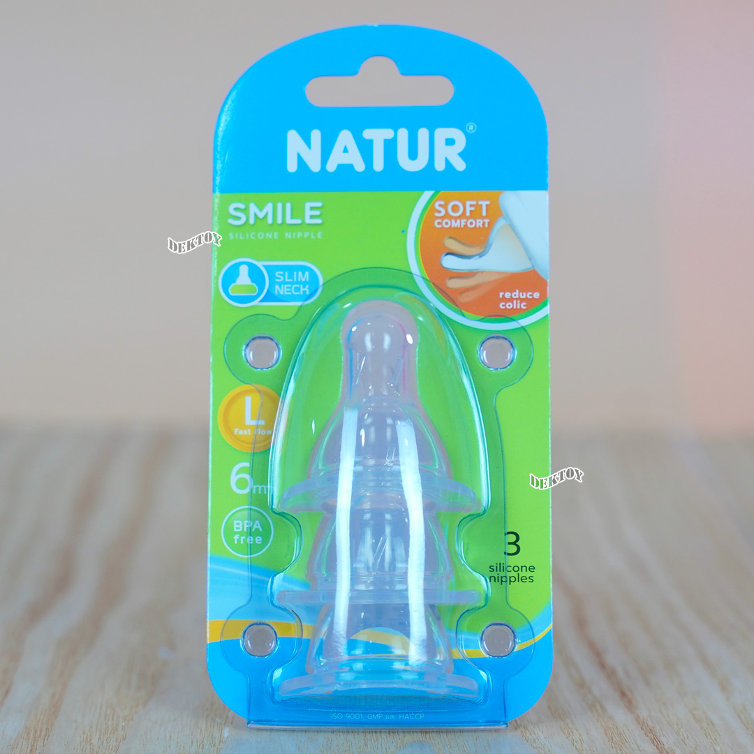 Natur เนเจอร์ จุกนมเนเจอร์สไมล์คอแคบ แพ็ค 3 ชิ้น