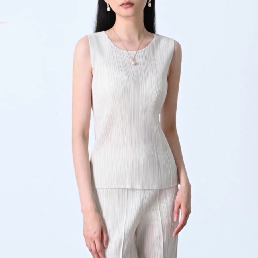 2MUAY BASIC รุ่น GJO7981 เสื้ออัดพลีทงานคุณภาพ BASIC ROUND NECK PLEATED TOP 20สี FREE SIZE