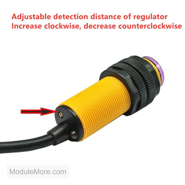 E18-D80NK เซ็นเซอร์ตรวจจับวัตถุ จับสิ่งกีดขวาง Infrared photoelectric switch Sensor พร้อมหัว Dupont ( เจอวัตถุ = OFF )