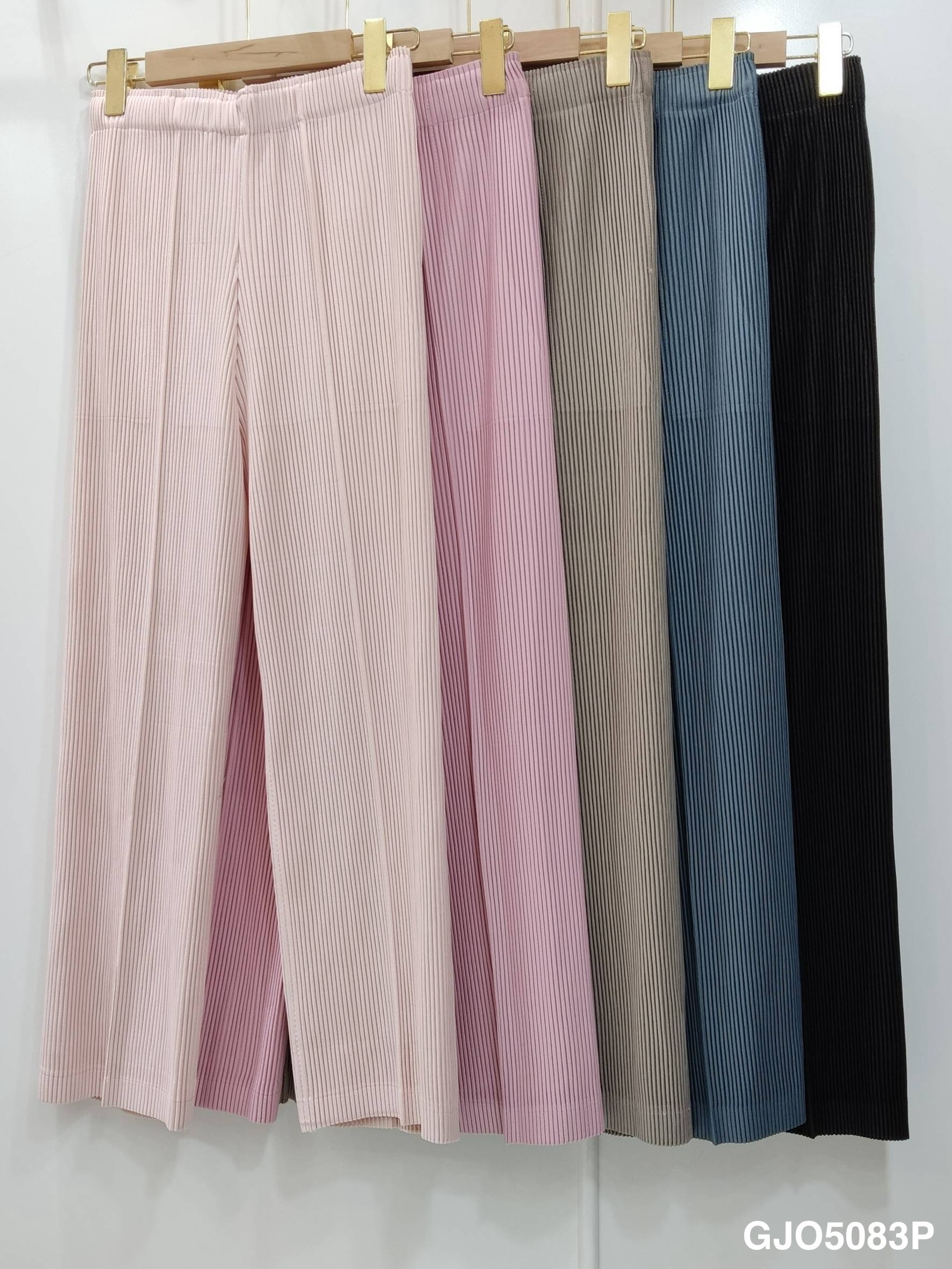 ปรับราคาลง20%!! ยาว 36 นิ้ว 2MUAY รุ่น GJO5083P กางเกงพลีทคุณภาพ THICK STRAIGHT PLEATED PANTS 6 สี FREE SIZE