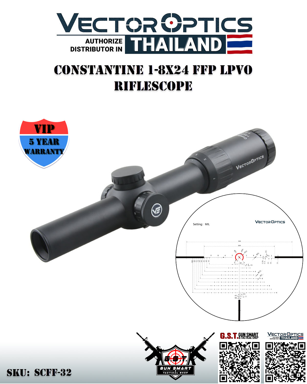 CONSTANTINE 1-8X24 FFP LPVO RIFLESCOPE