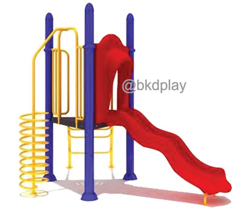 เครื่องเล่นสนามกลางแจ้ง ชุดเครื่องเล่นเด็ก BA-26 มี 1 รางสไลเดอร์ และปีนป่ายสปริง 1 ชุด,สไลเดอร์เดี่ยว วางข้างสระว่ายน้ำได้ ครุภัณฑ์สนามเด็กเล่น,งบสพฐ,outdoor Playground,ผลิตในไทย