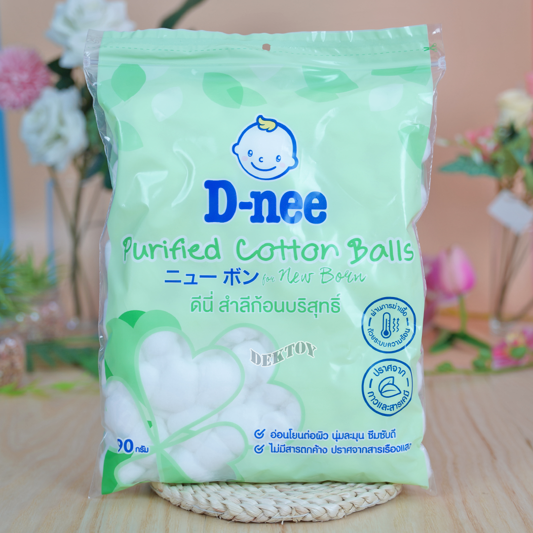 3ห่อ D-nee ดีนี่ สำลีก้อนมาตรฐาน สำลีบริสุทธิ์ดีนี่90กรัม