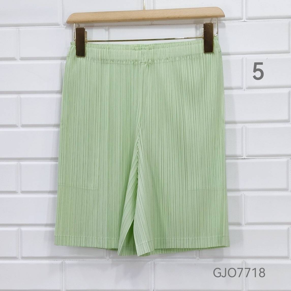 2MUAY BASIC รุ่น GJO7718 กางเกงอัดพลีทงานคุณภาพ BASIC SHORT PLEATED PANTS 12สี FREE SIZE