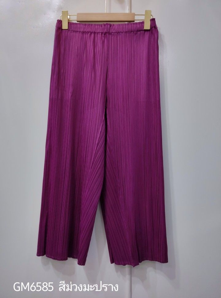 ยาว 31.5 นิ้ว 2MUAY รุ่น GM6585 กางเกงอัดพลีท STRAIGHT LEG PLEATED PANTS 15 สี FREE SIZE