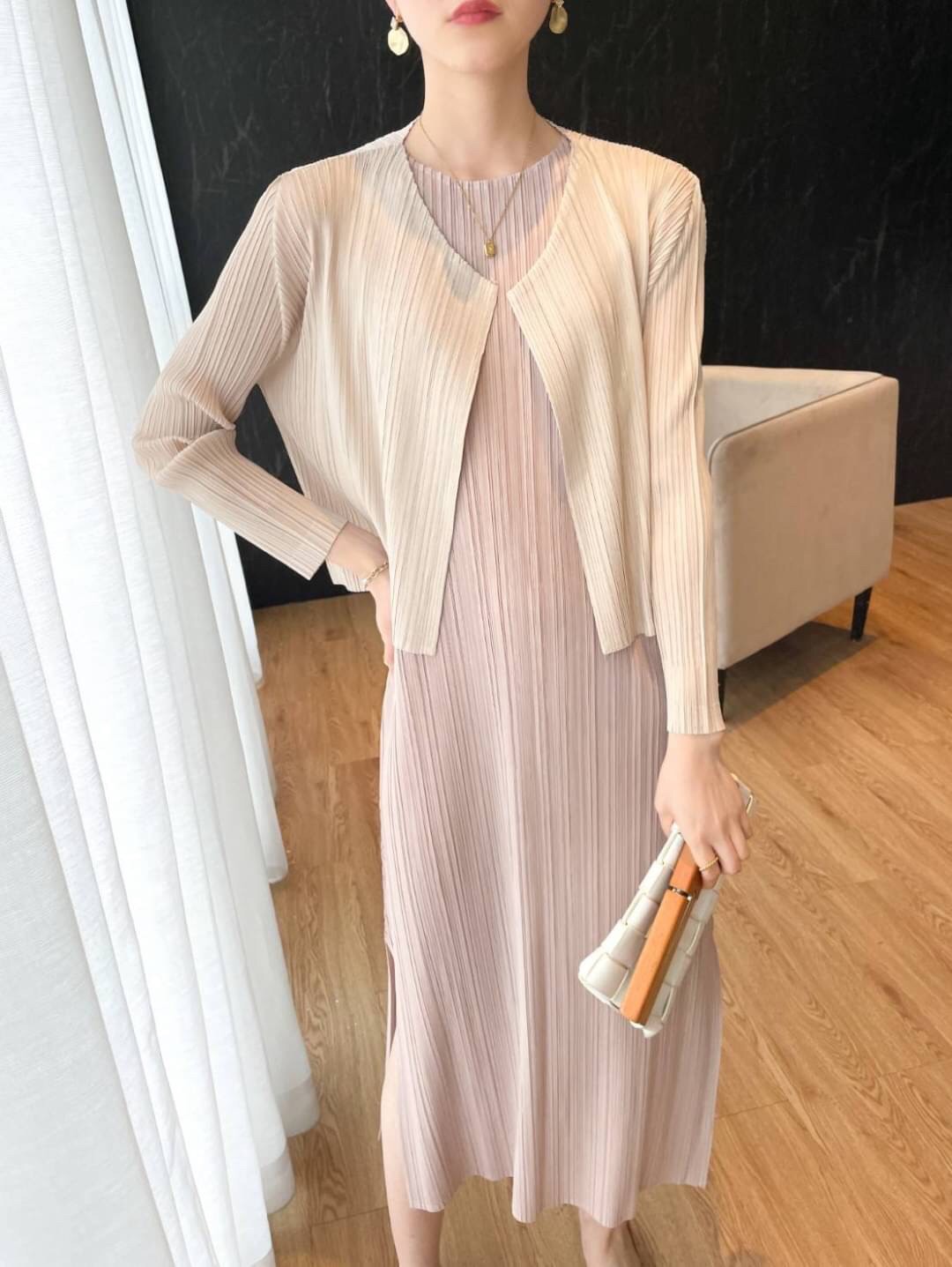 2MUAY BASIC รุ่น GJO8578/GJO7729 SLEEVELESS PLEATED SET เซ็ตพลีทงานคุณภาพ 6สี