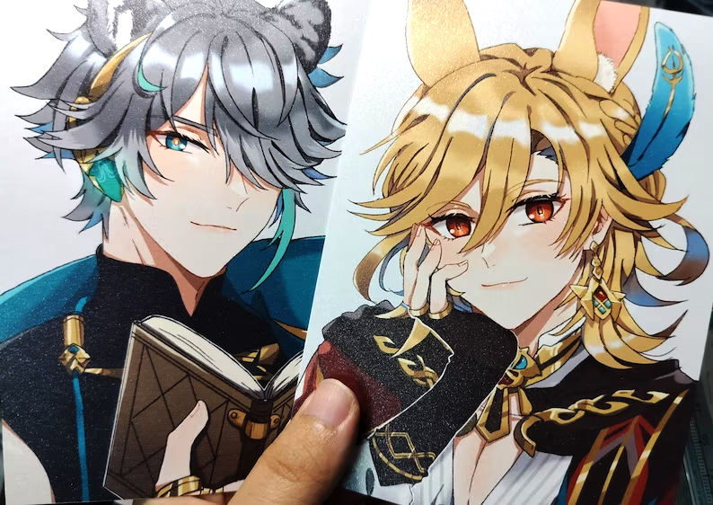 Alhaitham & Kaveh Acrylic keychain & Postcard