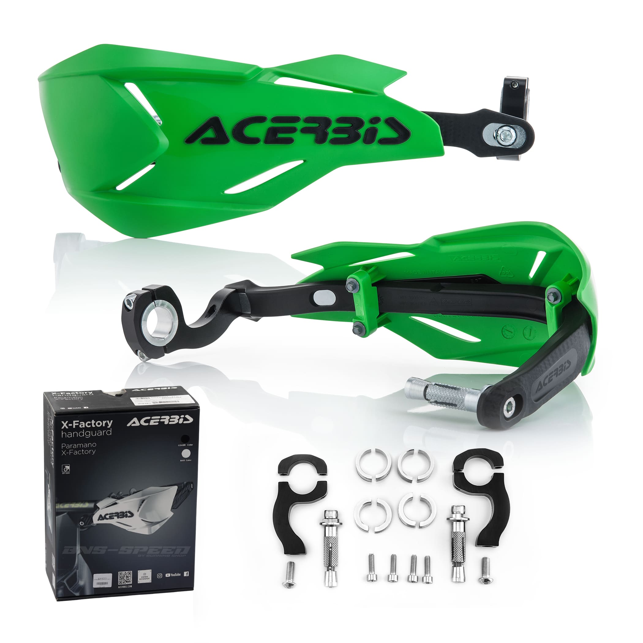 การ์ดแฮนด์ Acerbis X-Factory เขียว/ดำ