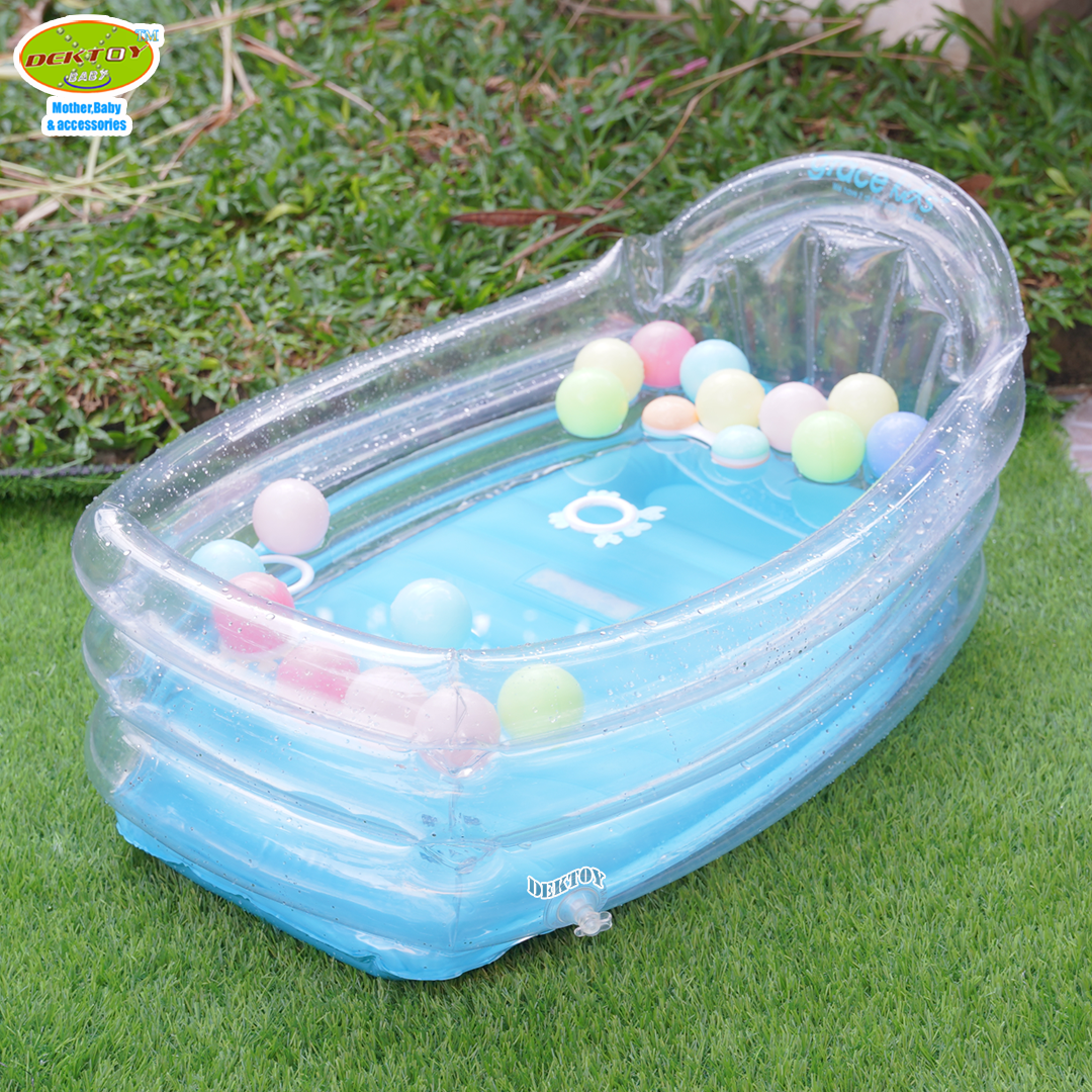 Gracekids เกรซคิดส์ อ่างอาบน้ำ เป่าลมสำหรับเด็ก แถมสูบลมแบบเหยียบ