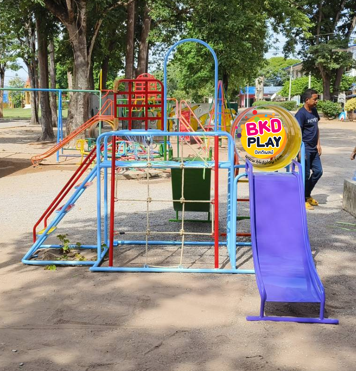 เครื่องเล่นสนามชุดรวมD ประกอบด้วยสไลเดอร์ปีนป่ายแป้นบาสและถังลอด, เครื่องเล่นสนามกลางแจ้ง , เครื่องเล่นสนามเหล็ก, ของเล่น, OutdoorPlayground,สนามเด็กเล่น,เครื่องเล่นงบสพฐ.ประชารัฐ ราคาโรงงาน