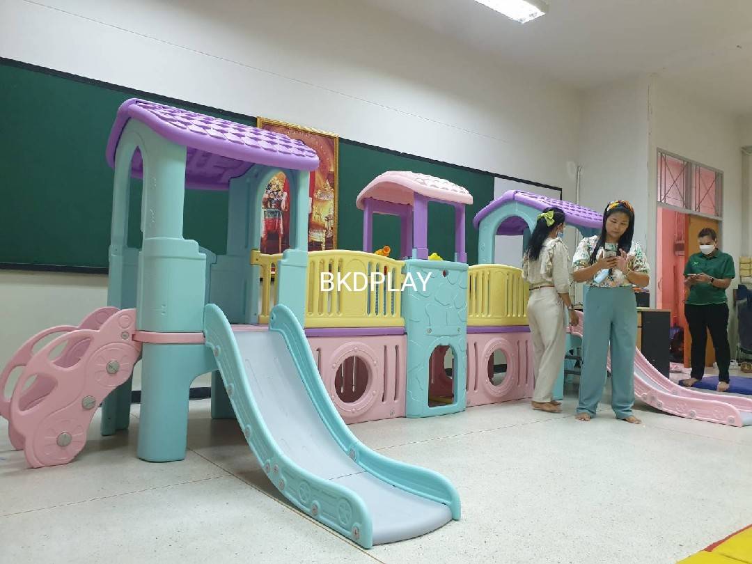 บ้านสไลเดอร์3ป้อม พร้อมบันได, สีหวาน สไลเดอร์2ทาง ,บ้านเด็กเล่น, กระดานลื่นพลาสติก ของเล่นเด็ก, เครื่องเล่นสนามกลางแจ้ง ,outdoorplayground พร้อมส่ง